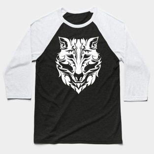 Tribal White Wolf Baseball T-Shirt